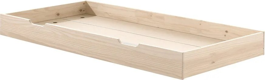 Łóżko dziecięce z litego drewna sosnowego z wysuwanym łóżkiem ze stelażem 90x200 cm w naturalnym kolorze Margrit – Vipack