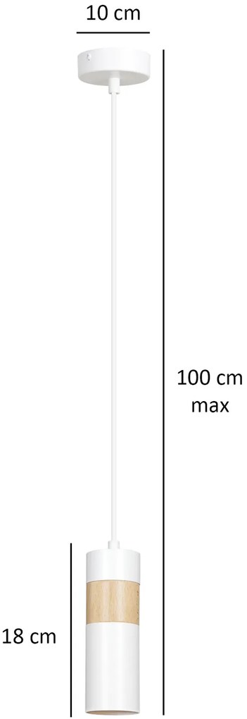 Biała pojedyncza lampa wisząca - D101-Avezo