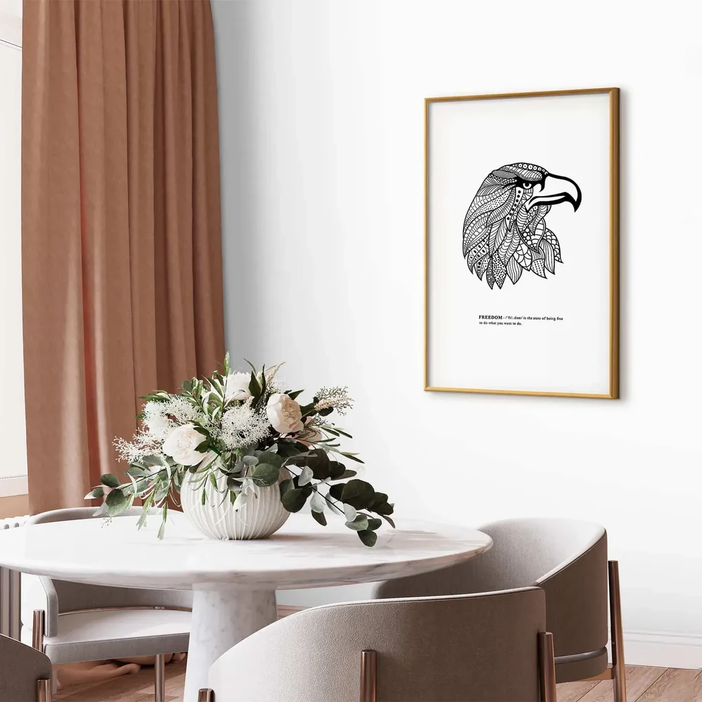 Plakat Orzeł wolności 29,7x42 cm z ramą złotą z marginesem ARTGEIST B