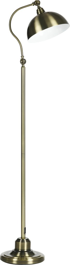HOMCOM Lampa podłogowa vintage mosiądz regulowany kąt 42x255x152cm elegancka do salonu | Aosom PL