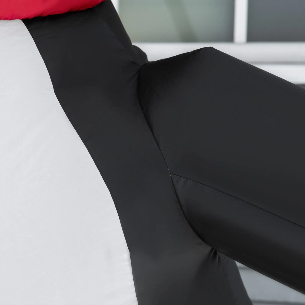 HOMCOM Nadmuchiwana dekoracja świąteczna, 2,5 m nadmuchiwany pingwin z 3 diodami LED, 162 x 100 x 250 cm, Wielokolorowy | Aosom PL