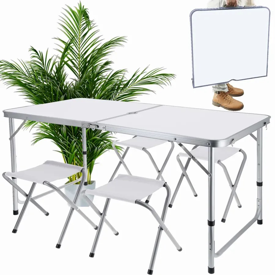 Biały składany zestaw mebli campingowych C9-R79