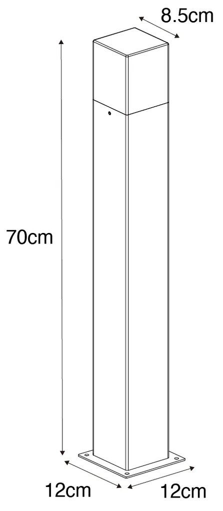 Zewnetrzna Nowoczesna lampa podłogowa zewnętrzna 70 cm ciemnoszara IP44 - Denmark Nowoczesny Oswietlenie zewnetrzne