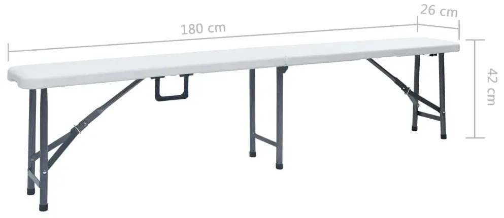 Zestaw białych ławek ogrodowych D6-C56