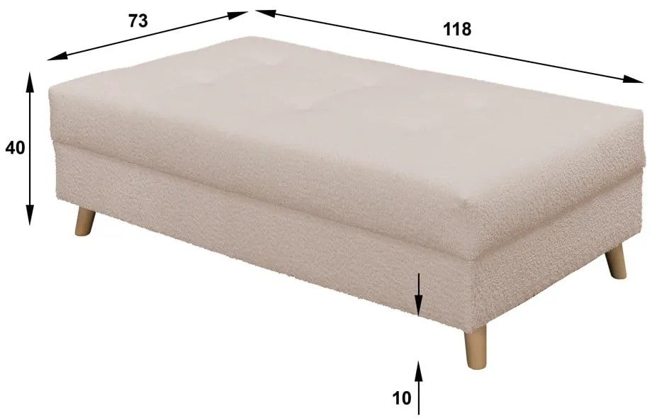 Beżowy puf z materiału bouclé Ariella – Ropez