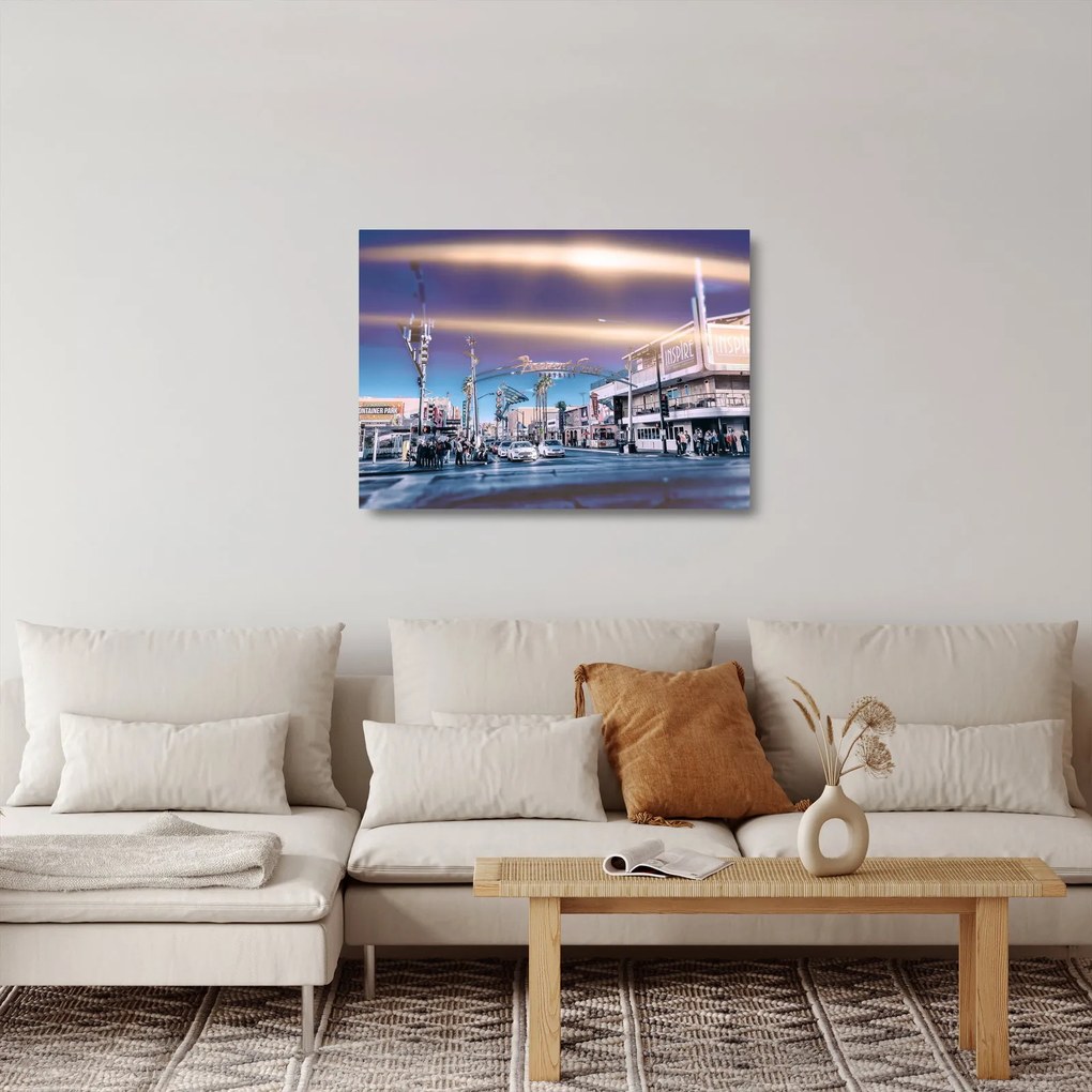Obraz na szkle - ulica w Las Vegas (70x50 cm)
