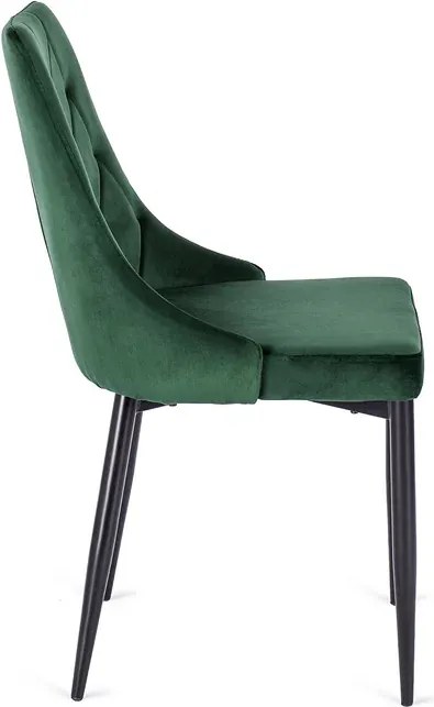 Zestaw Stół Prostokątny Rozkładany CLARK 120-160 cm Dąb Artisan/Czarny i 4 Krzesła Tapicerowane do Jadalni CORK Zielone Welurowe
