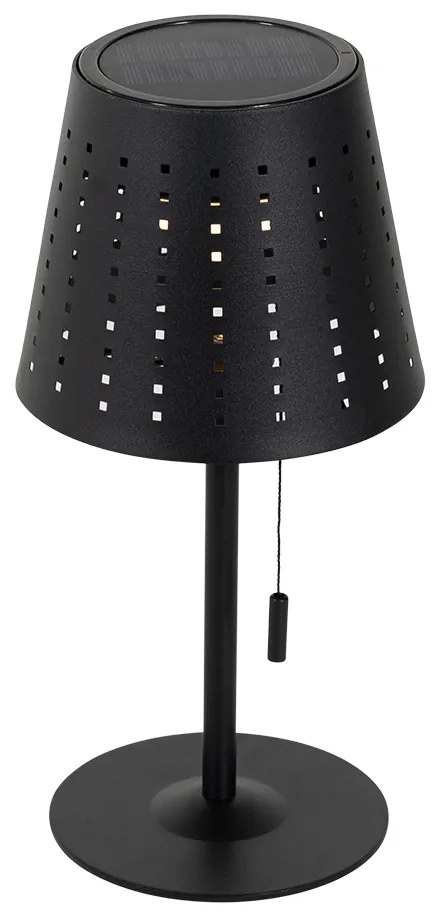 Lampa stołowa zewnętrzna czarna w tym LED 3-stopniowy ściemniacz ładowalna i solarna - Ferre