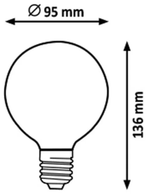 Rabalux Żarówka dekoracyjna LED, bursztynowy, E27, G95, 5,4 W, 510 lm