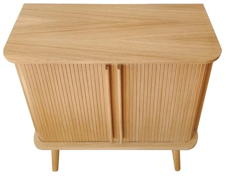 Wysoka komoda w dekorze dębu z drzwiami przesuwnymi 83x95 cm Rove – Woodman