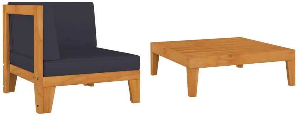 Sofa i stolik ogrodowy z drewna akacjowego - Cefilo 3X