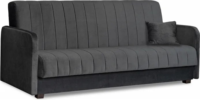 Sofa z Funkcją Spania PORTO Wersalka Rozkładana Dwuosobowa Szara Nowoczesna do Salonu