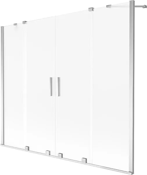 Mexen Velar Duo parawan nawannowy 2-skrzydłowy rozsuwany 190 x 150 cm, szron, chrom - 896-190-000-32-01