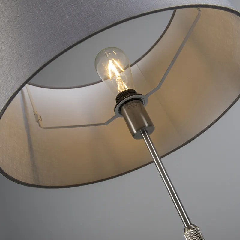 Lampa stojąca stalowa z szarym kloszem 45 cm regulowana - Parte Nowoczesny Oswietlenie wewnetrzne