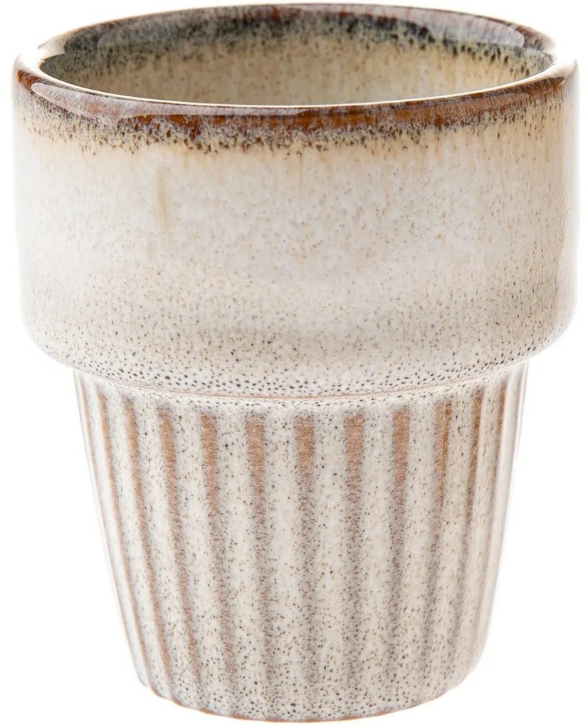 Zestaw 4 ceramicznych kubków Rustik 100 ml, beżowe