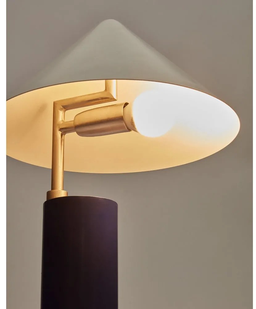Ciemnoniebieska lampa stołowa z metalowym kloszem (wysokość 42 cm) Shiva – Kave Home