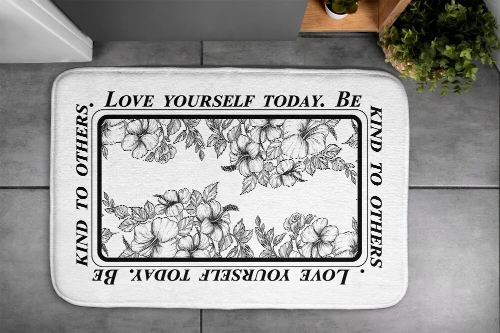 Dywanik łazienkowy antypoślizgowy Dywanik łazienkowy antypoślizgowy Kwiaty
