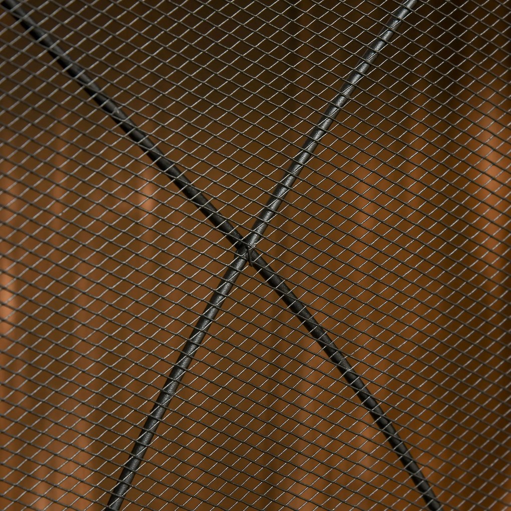 HOMCOM Osłona na kominek, trzykrotnie składana, struktura metalowa, powłoka, 126x2x76 cm, Czarna
