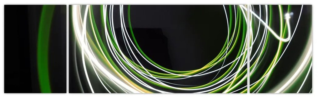 Obraz zielonych kresek (170x50 cm)