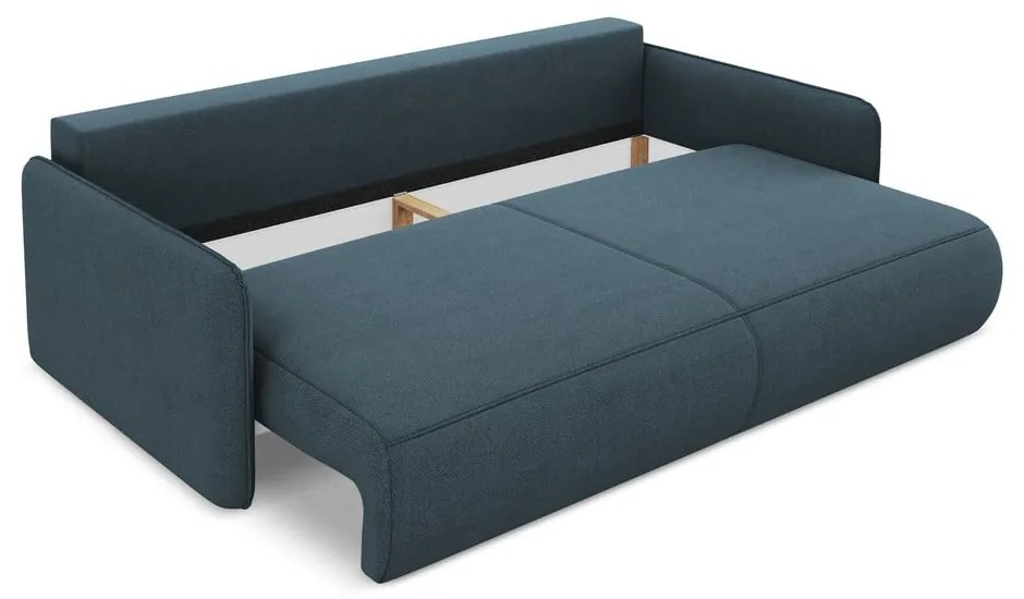 Niebieska rozkładana/ze schowkiem sofa 216 cm Nanea – Makamii