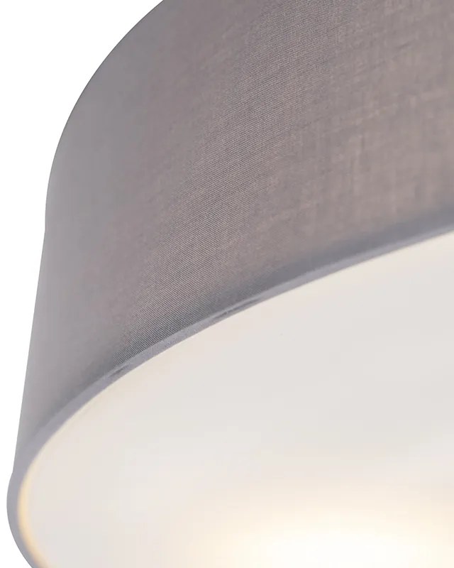 Rustykalna lampa sufitowa szara 50 cm - Drum Nowoczesny Oswietlenie wewnetrzne