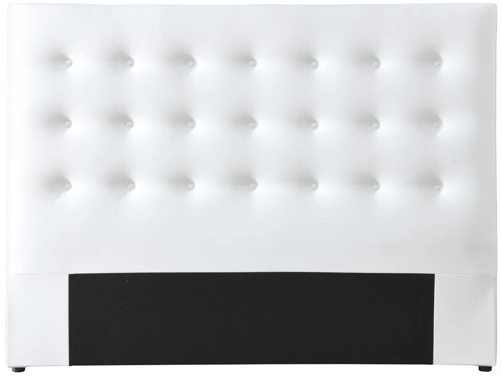 Zagłówek łóżka pikowany 160 cm - Ekoskóra - Biały - FRANCESCO