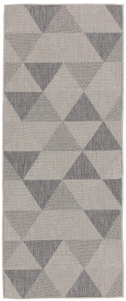 Dywan zewnętrzny Finn Trójkąty jasny szary 80 cm x 220 cm