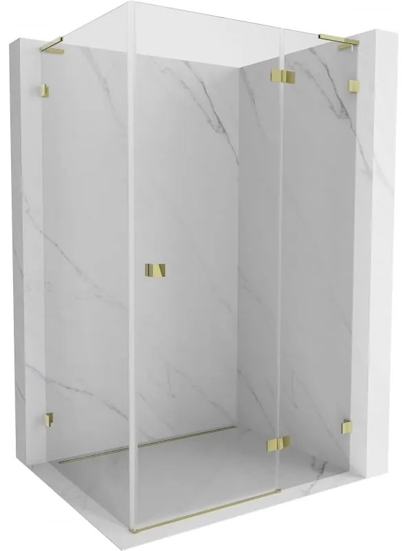 Mexen Lunar L kabina prysznicowa uchylna prawa 85 x 90 cm, transparent, złota - 834L-085-090-50-00-P