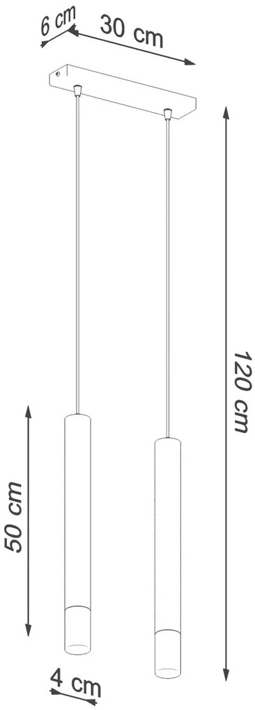 Biała podwójna lampa wisząca tuba - S160 Vaxon