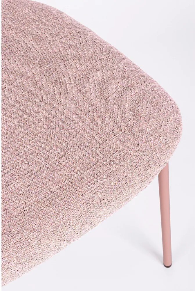 Różowe tapicerowane krzesło Inka – Yes Everyday
