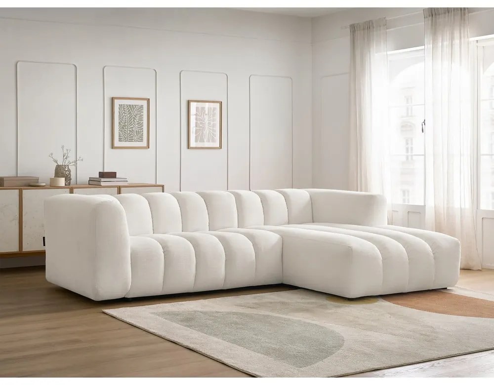 Biały narożnik (prawostronny/z szezlongiem) Talia – Bobochic Paris