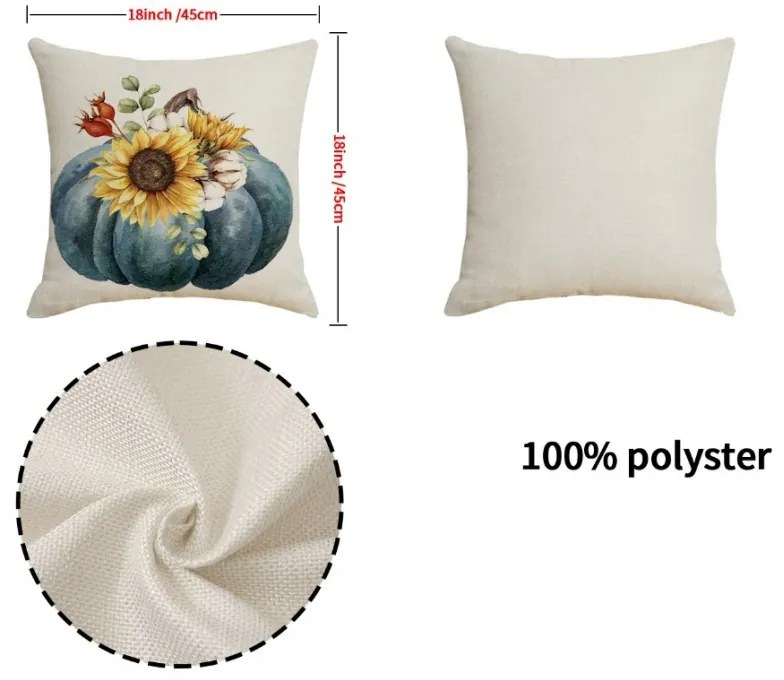 Poszewka na poduszkę FALL 45x45 cm, kremowa