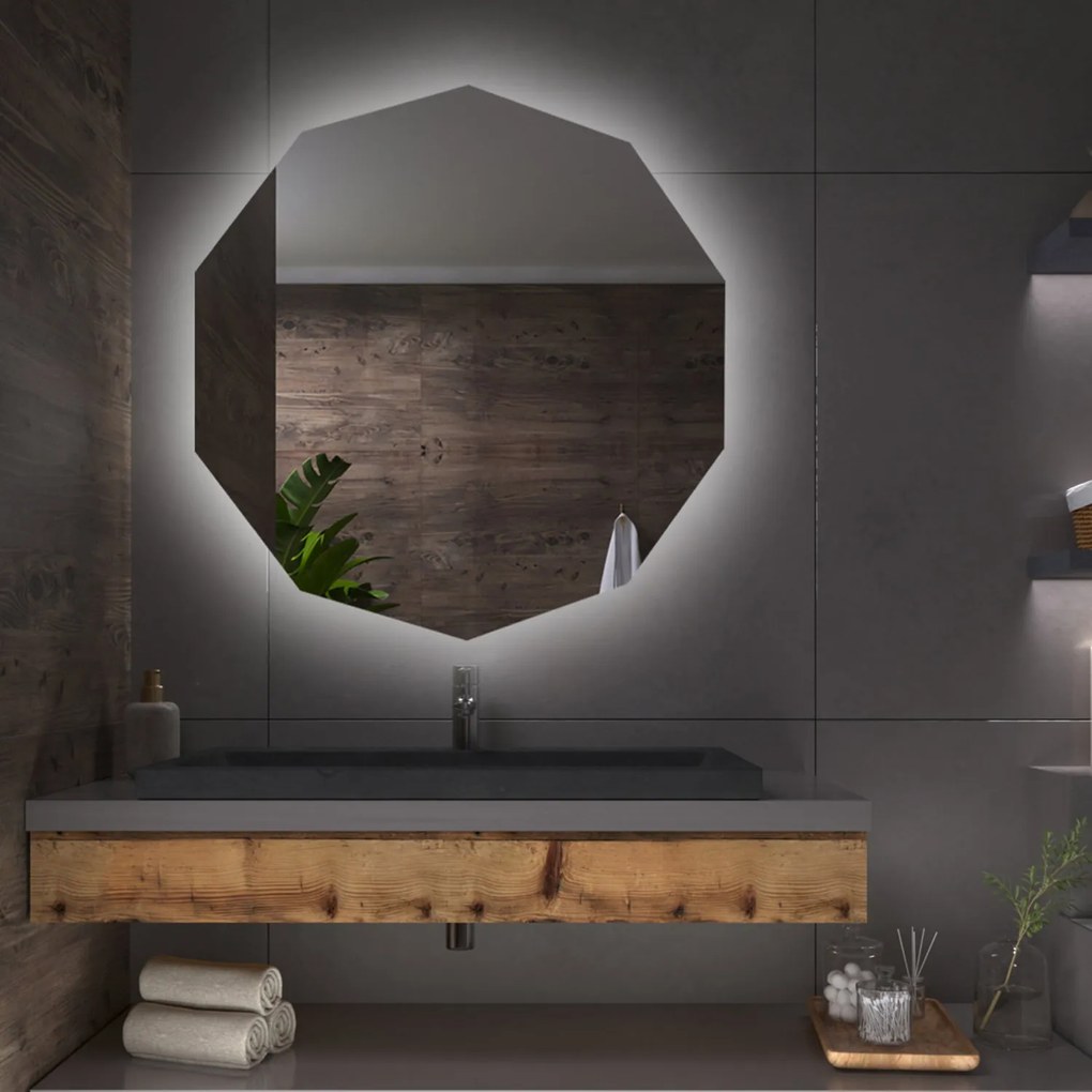 Geometryczne lustro łazienkowe LED G11