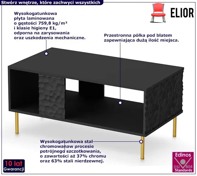 Nowoczesny stolik kawowy z efektem 3D C1-D10
