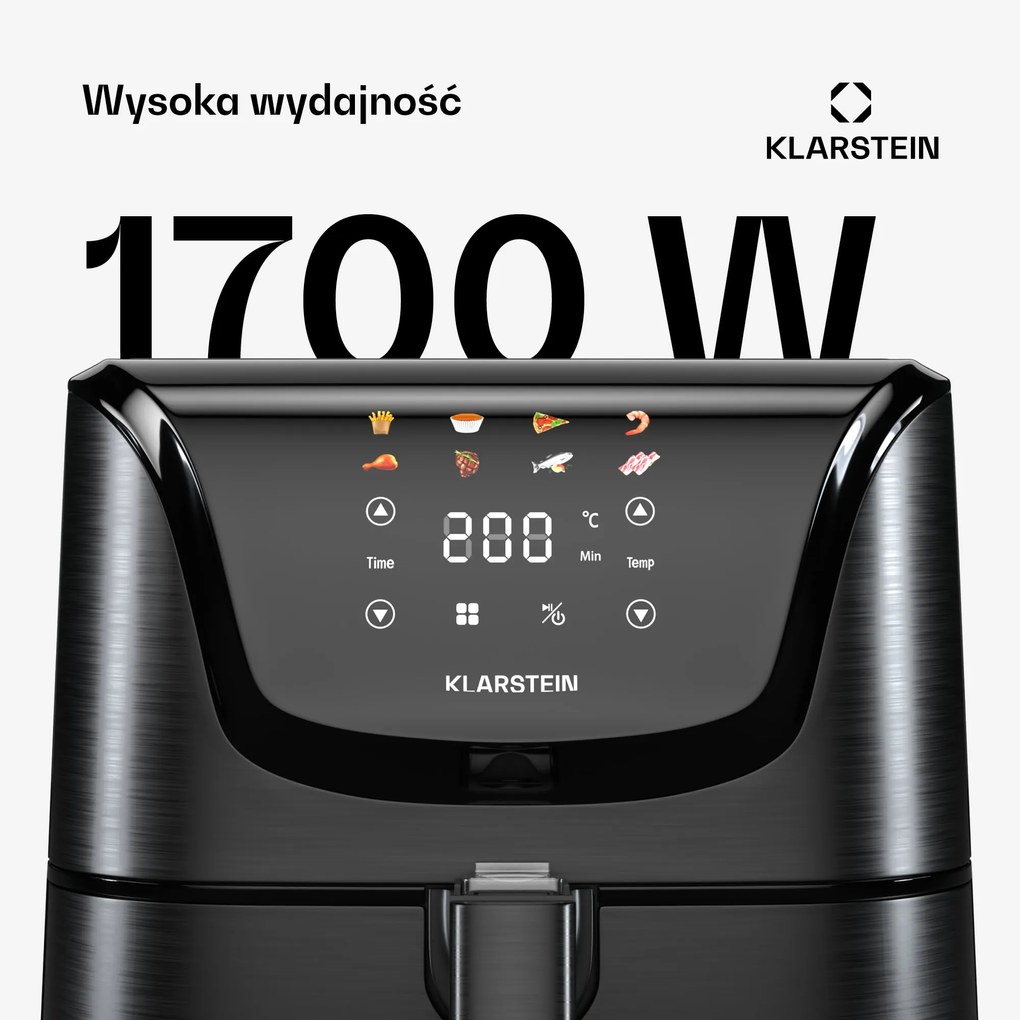 Klarstein Frytownica na gorące powietrze AeroVital Deluxe, 1700 W, z akcesoriami