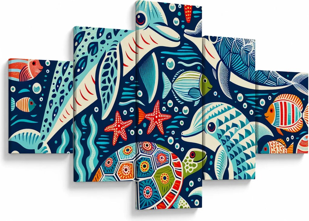 Obraz – Rysowane zwierzęta wodne (125x70 cm)