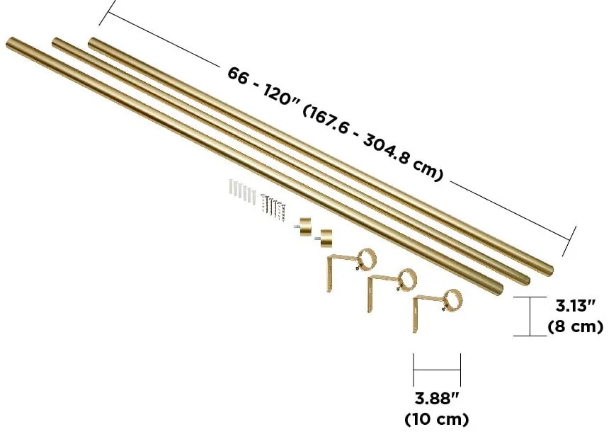 Stalowy regulowany karnisz 168 - 305 cm Cappa – Umbra