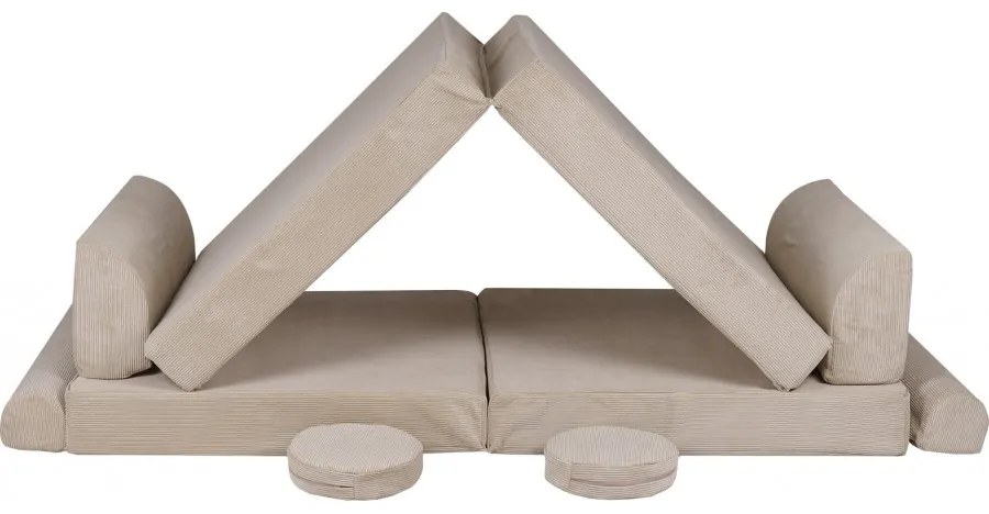 Slimcord sztruksowa sofa dziecięca, beżowa - meowbaby®