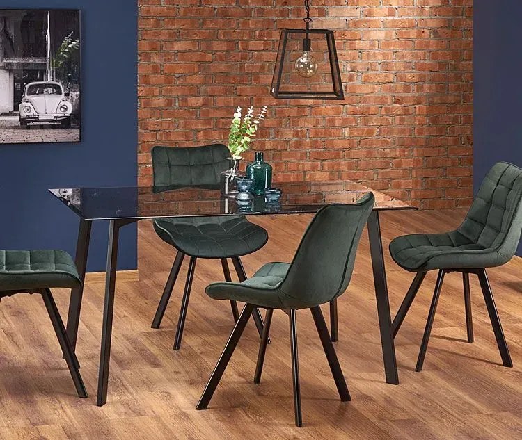 Zestaw różowych aksamitnych krzeseł 4 szt. B0-F44