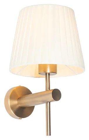 Nowoczesna lampa ścienna biała z brązem - Pluk Nowoczesny Oswietlenie wewnetrzne