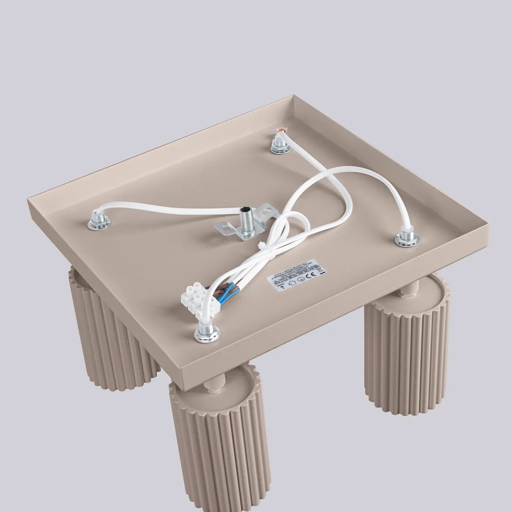 Plafon czteropunktowy KARBON 4 taupe kwadratowy SOLLUX  LIGHTING