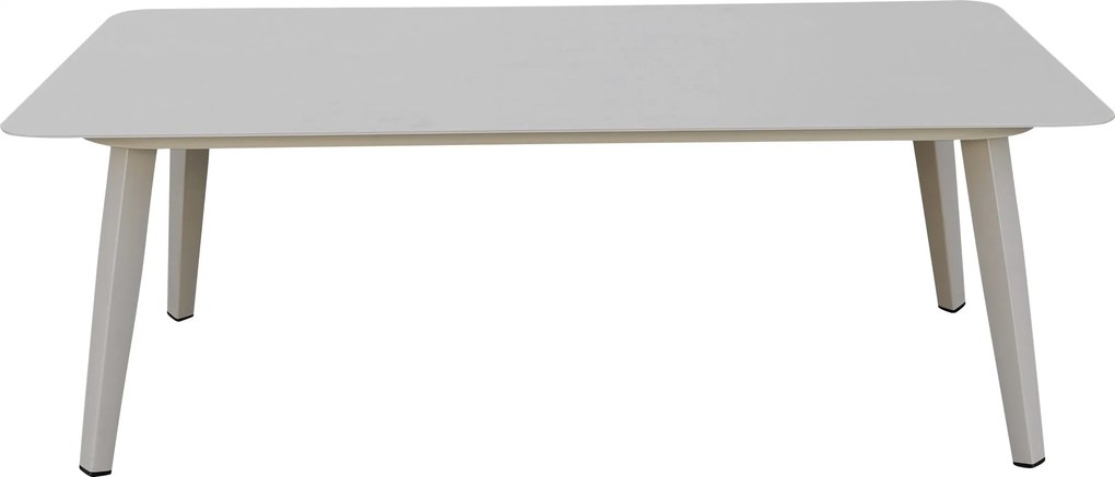 Stolik ogrodowy aluminiowy beżowy 120x60x43 cm lekki wytrzymały tarasowy