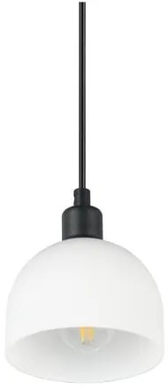 Biała lampa wisząca ze szklanym kloszem ø 12 cm Molly – Trio
