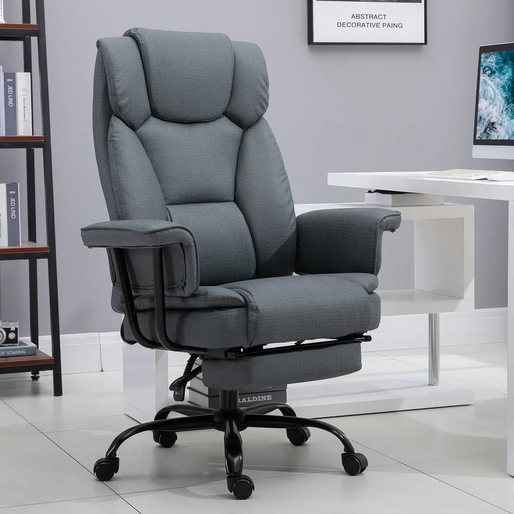 Krzesło biurowe Vinsetto fotel biurowy krzesło komputerowe z regulacją wysokości i podnóżkiem 360° PU 68x80x120–126cm | Aosom PL