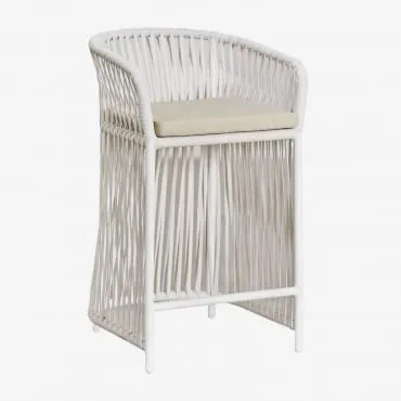 Zestaw 4 Wysokich Taboretów Ogrodowych Sophie ↑65 Cm & Gardenia Biel - Sklum