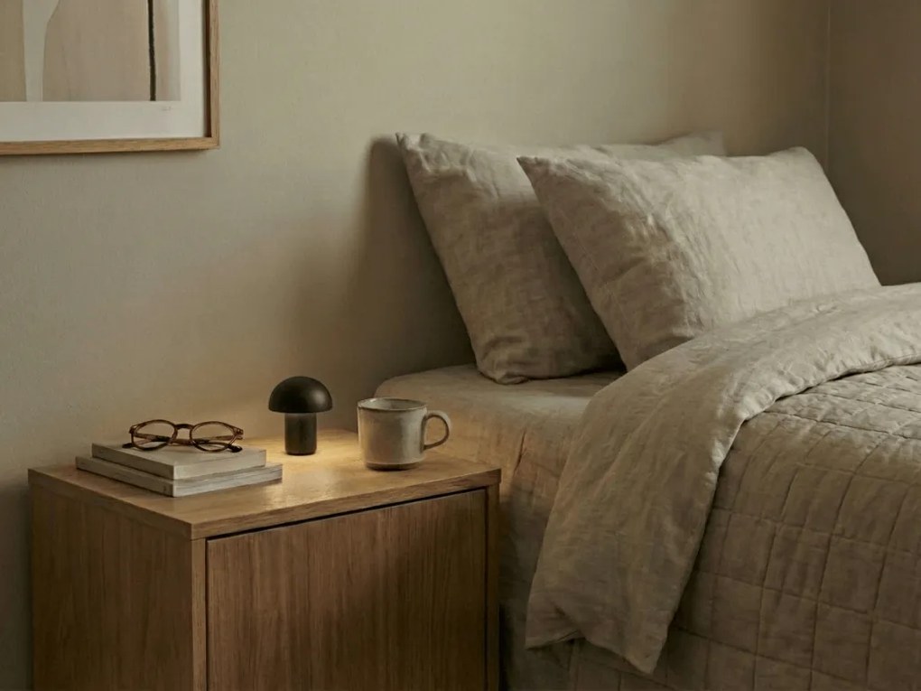 LED lampa stołowa FUNGHI 11,2 cm, czarna