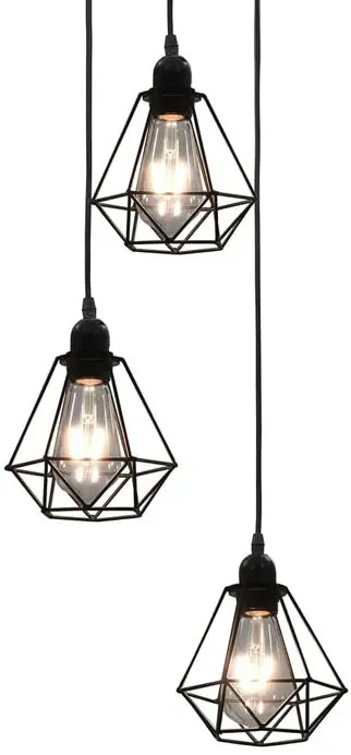 Czarna druciana lampa wisząca w stylu loftowym - EX820 P1-R77