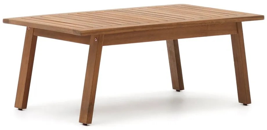 Beżowy/w ciemnym naturalnym kolorze zestaw mebli ogrodowych z litego drewna akacjowego dla 4 osób Frares – Kave Home