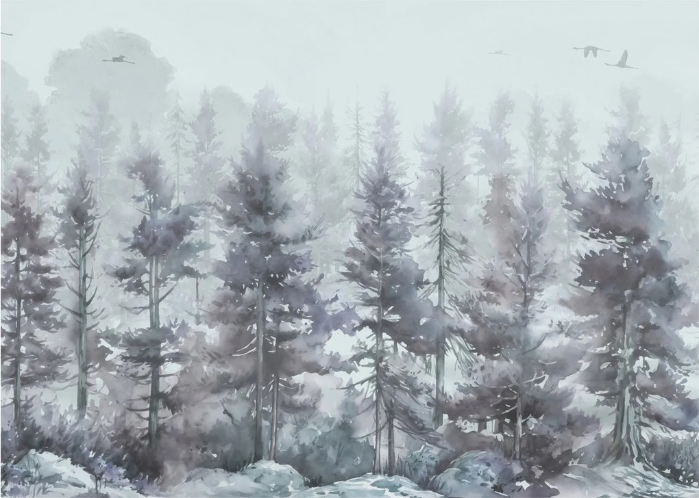 Obraz - Pine forest II, aquarel (70x50 cm)
