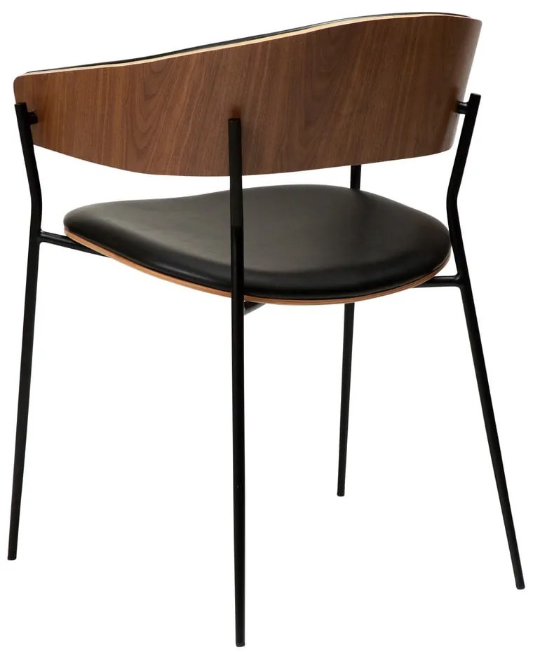 Czarny/w ciemnym naturalnym kolorze fotel jadalniany z podłokietnikami Crib – DAN-FORM Denmark